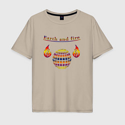 Мужская футболка оверсайз Earth and fire