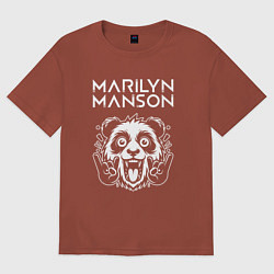 Футболка оверсайз мужская Marilyn Manson rock panda, цвет: кирпичный