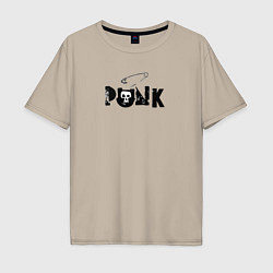 Мужская футболка оверсайз Punk pin and skull