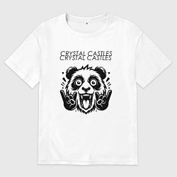 Футболка оверсайз мужская Crystal Castles - rock panda, цвет: белый