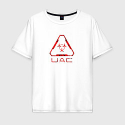 Мужская футболка оверсайз UAC красный повреждённый