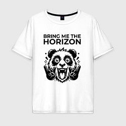 Футболка оверсайз мужская Bring Me the Horizon - rock panda, цвет: белый