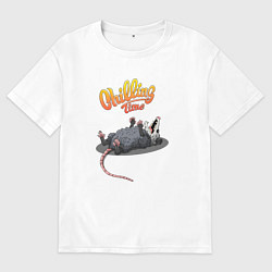 Футболка оверсайз мужская Possum, цвет: белый