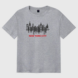 Футболка оверсайз мужская New York United States, цвет: меланж