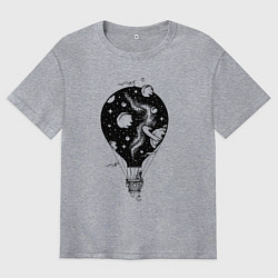 Мужская футболка оверсайз Космический воздушный шар