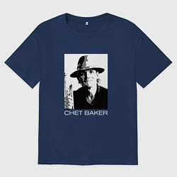 Футболка оверсайз мужская Chet Baker jazz legend, цвет: тёмно-синий