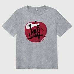 Мужская футболка оверсайз Яблоко Нью-Йорка