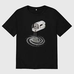 Футболка оверсайз мужская Космический миксер, цвет: черный