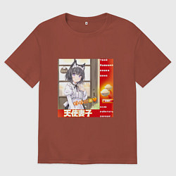 Мужская футболка оверсайз Кошка жена аниме мем