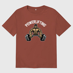 Футболка оверсайз мужская Powerlifting gym, цвет: кирпичный
