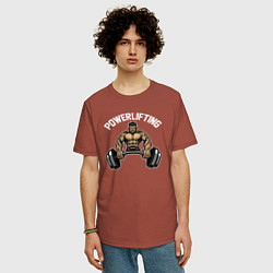 Футболка оверсайз мужская Powerlifting gym, цвет: кирпичный — фото 2