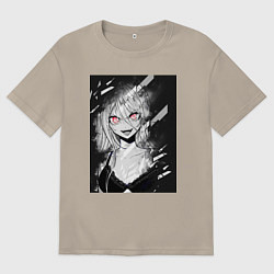 Футболка оверсайз мужская Senpai девушка, цвет: миндальный