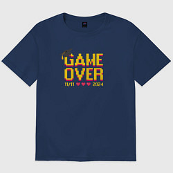 Футболка оверсайз мужская 2024 game over, цвет: тёмно-синий