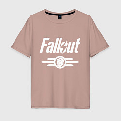Футболка оверсайз мужская Fallout - vault 33, цвет: пыльно-розовый