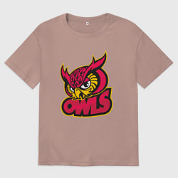 Футболка оверсайз мужская Team owls, цвет: пыльно-розовый