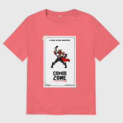 Футболка оверсайз мужская Comix zone - power, цвет: коралловый