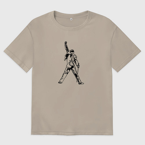 Мужская футболка оверсайз Queen / Миндальный – фото 1