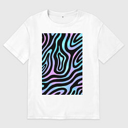 Футболка оверсайз мужская Голографические реки, цвет: белый