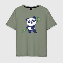 Мужская футболка оверсайз Панда воин