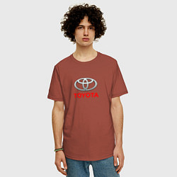 Футболка оверсайз мужская Toyota brend auto, цвет: кирпичный — фото 2