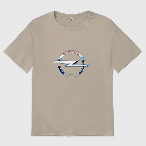 Мужская футболка оверсайз Opel авто спорт / Миндальный – фото 1