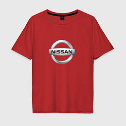 Футболка оверсайз мужская Nissan logo, цвет: красный