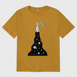 Мужская футболка оверсайз Художник космонавт