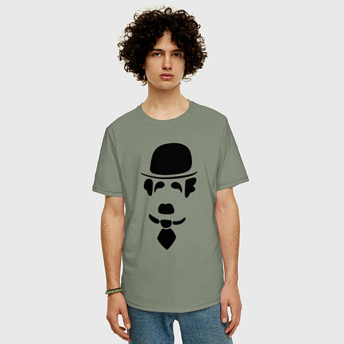 Мужская футболка оверсайз Чаплин лого / Авокадо – фото 3