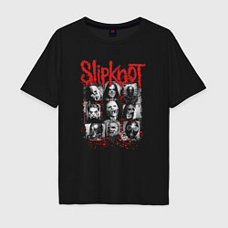 Футболка оверсайз мужская Slipknot rock band, цвет: черный