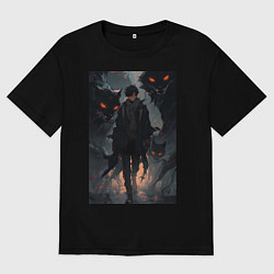 Мужская футболка оверсайз Мэгуми Фусигуро арт Магическая битва