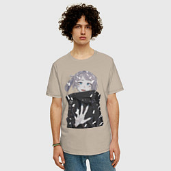 Футболка оверсайз мужская Надзуна Нанакуса, цвет: миндальный — фото 2