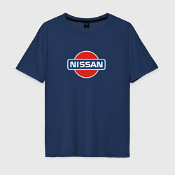 Футболка оверсайз мужская Nissan avto brend, цвет: тёмно-синий