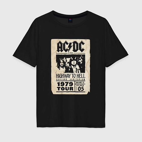Мужская футболка оверсайз ACDC винтажный постер / Черный – фото 1