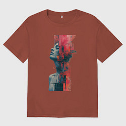 Мужская футболка оверсайз Девушка абстракция