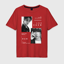 Футболка оверсайз мужская Stray kids Minsung Lee know Han, цвет: красный