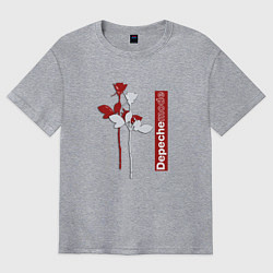 Футболка оверсайз мужская Depeche Mode - Roses violator, цвет: меланж
