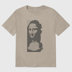 Футболка оверсайз мужская Mona Lisa text, цвет: миндальный