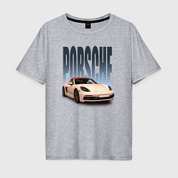 Футболка оверсайз мужская Porsche 911 Turbo винтажный немецкий автомобиль, цвет: меланж