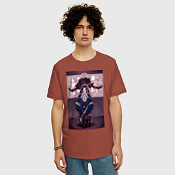 Футболка оверсайз мужская Патриотизм Луис Джеймс Мориарти, цвет: кирпичный — фото 2