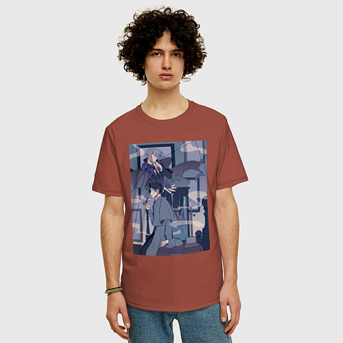 Мужская футболка оверсайз Патриотизм Джеймс Мориарти / Кирпичный – фото 3