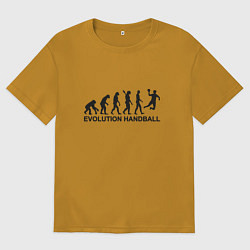 Мужская футболка оверсайз Эволюция гандбола