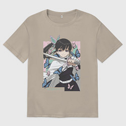 Мужская футболка оверсайз Клинок рассекающий демонов Канао Цуюри квадрат