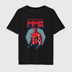 Футболка оверсайз мужская MMA warrior, цвет: черный