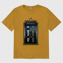 Футболка оверсайз мужская Tardis Sherlock, цвет: горчичный