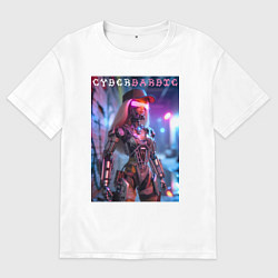 Футболка оверсайз мужская Cyber Barbie - neon glow fantasy, цвет: белый