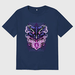 Футболка оверсайз мужская Магическая сова с кристаллом, цвет: тёмно-синий