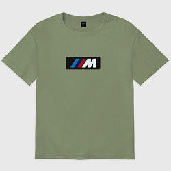 Футболка оверсайз мужская BMW logo sport steel, цвет: авокадо