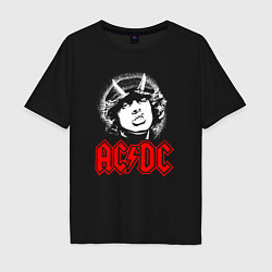 Футболка оверсайз мужская ACDC Angus Young rock, цвет: черный