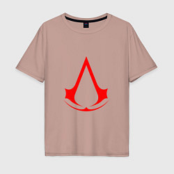 Мужская футболка оверсайз Red logo of assassins