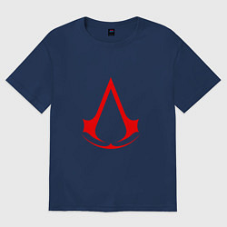 Футболка оверсайз мужская Red logo of assassins, цвет: тёмно-синий